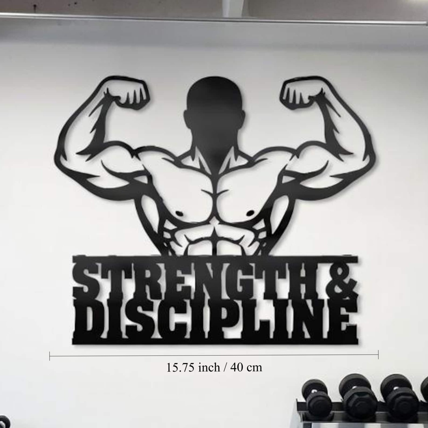 Home Gym In Garage - CIFBUY Железное настенное украшение с силуэтом