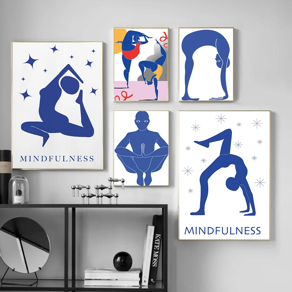 Home Gym Yoga Studio - Абстрактный постер с позами для домашней